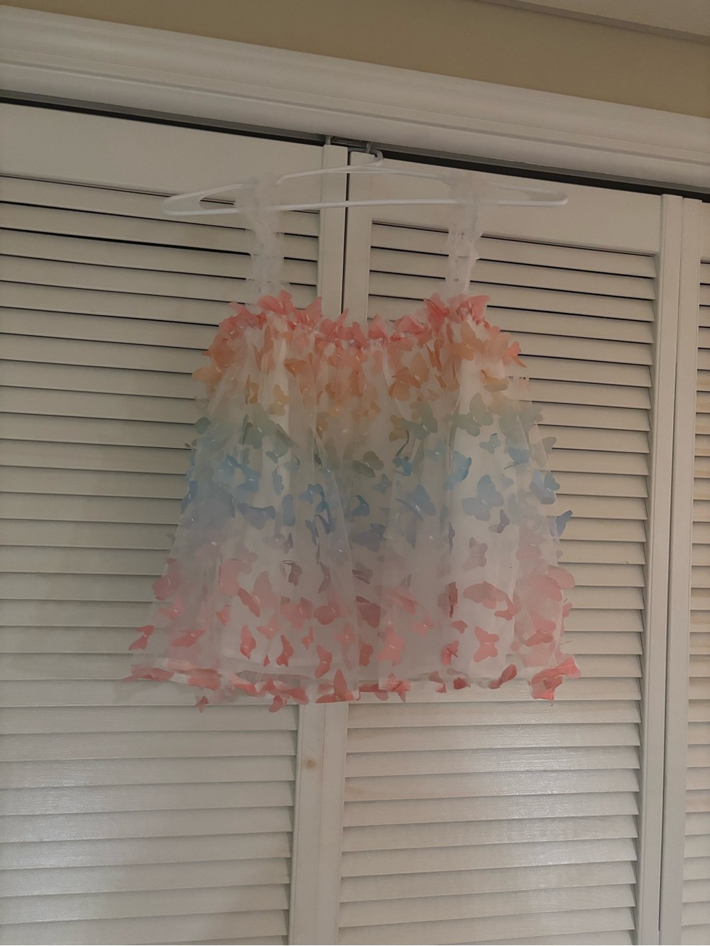 NWT Sheer Butterfly Appliqué Camisole in Pastel Ombre